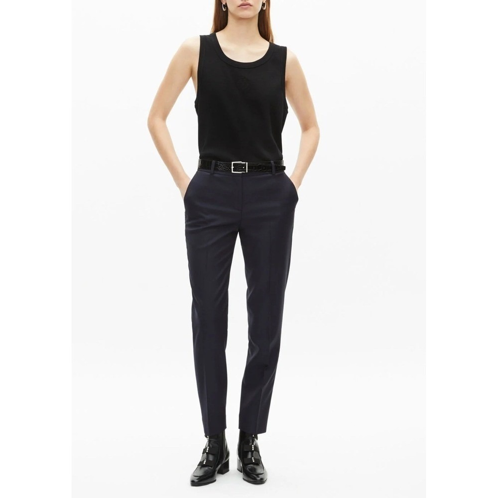 The Kooples Wool Blend Trousers Slim‎ Fit Career Pants Blue NAV01 FR 38 US 6